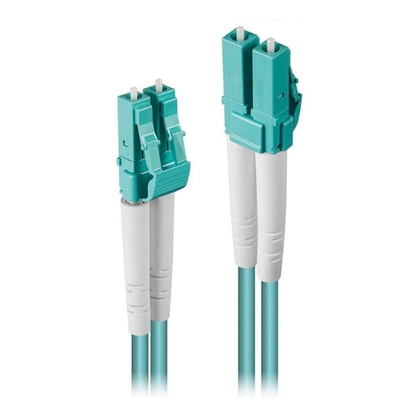 Picture of Lindy 46371 2m LC-LC OM3 50/125 Fibre Optic Patch Cable, Aqua